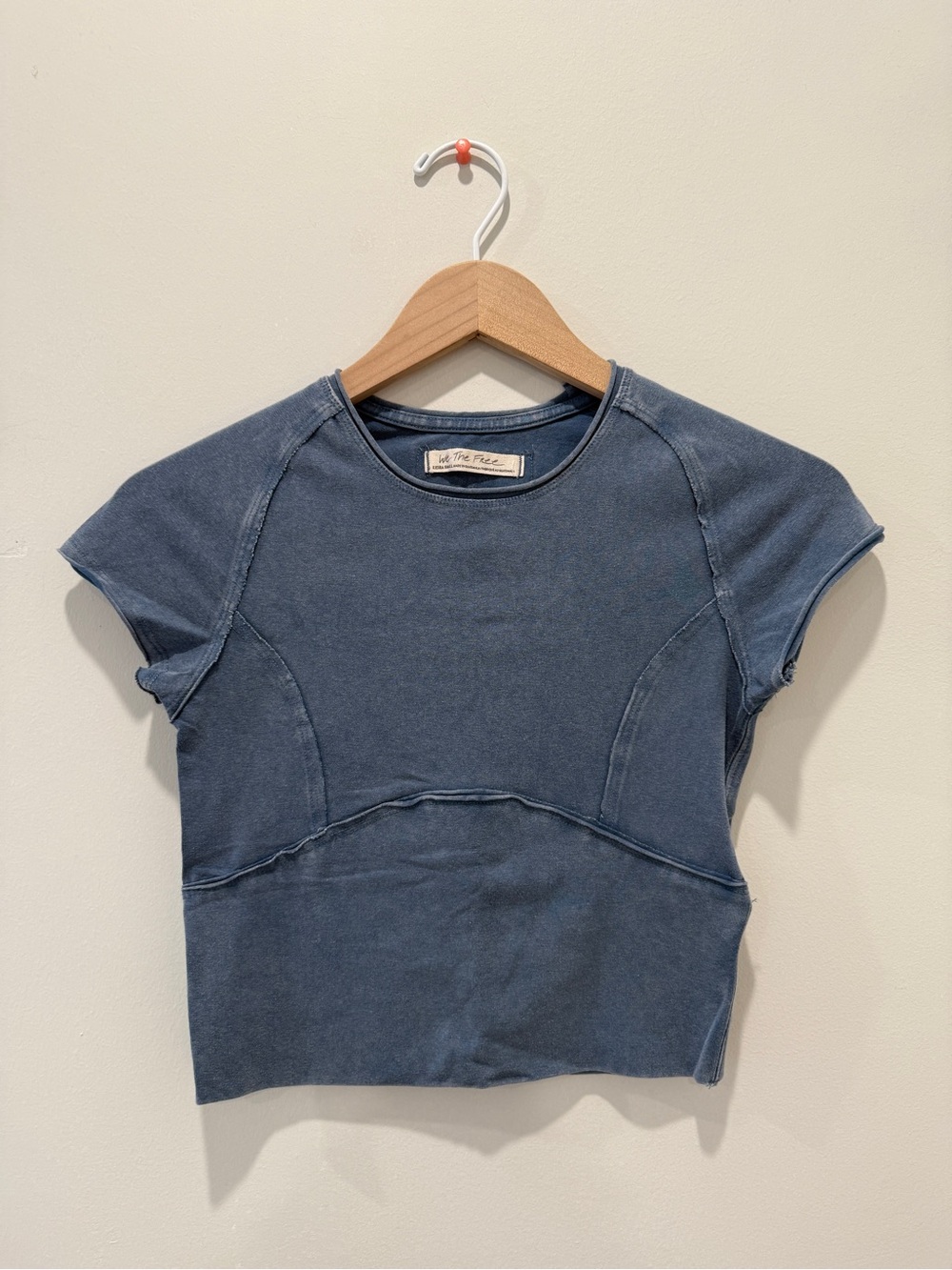 Free People Cap Sleeve Crop Top - Indigo